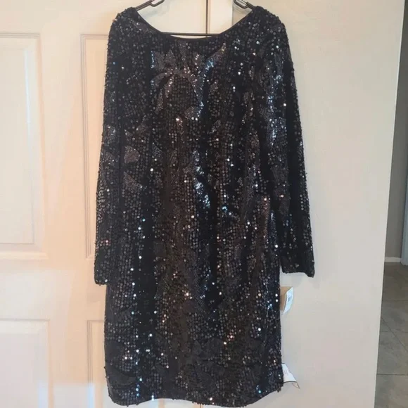 Aidan Mattox | Dresses | Nwtaidan Mattox Black Sequin V Neck Long Sleeve Short Length Mini Dress | Poshmark Aidan Mattox | Dresses | Nwtaidan Mattox Black Sequin V Neck Long Sleeve Short Length Mini Dress | Poshmark